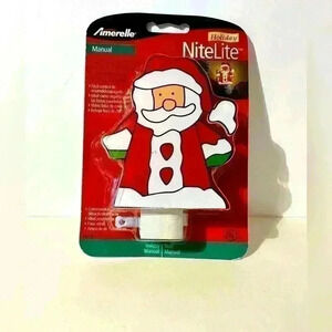 Vintage Holiday NiteLite Stained Glass Santa - Still In Original Package